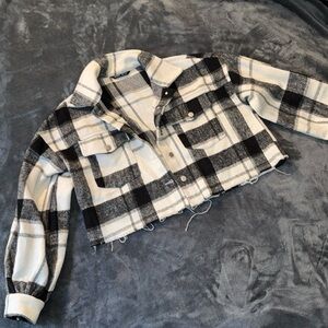 cropped plaid jacket